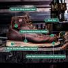 imageDanner 6 Bull Run Steel Toe Work Boots for Men  Oiled FullGrain Leather with Non Slip Wedge Outsole and 3Density Cushion Footbed EH ResistantBrown