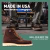 imageDanner 6 Bull Run Steel Toe Work Boots for Men  Oiled FullGrain Leather with Non Slip Wedge Outsole and 3Density Cushion Footbed EH ResistantBrown