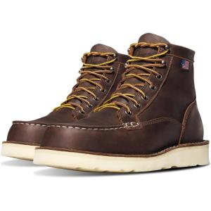 imageDanner 6 Bull Run Moc Toe Work Boots for Men  Oiled FullGrain Leather Upper with Non Slip Wedge Outsole and 3Density Cushion Footbed EH ResistantBrown