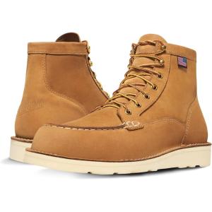imageDanner 6 Bull Run Moc Toe Work Boots for Men  Oiled FullGrain Leather Upper with Non Slip Wedge Outsole and 3Density Cushion Footbed EH ResistantWheat