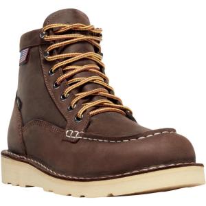 imageDanner 6 Bull Run Moc Toe Work Boots for Women  Durable FullGrain Leather with Non Slip Wedge Outsole and 3Density Cushion Footbed EH ResistantBrown  Goretex