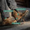 imageDanner 8 Quarry USA Waterproof Work Boots for Men  FullGrain Leather with GoreTex 3Density Cushion Footbed ampamp Traction Heel Outsole EH ResistantDistressed Brown