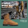 imageDanner 8 Quarry USA Waterproof Work Boots for Men  FullGrain Leather with GoreTex 3Density Cushion Footbed ampamp Traction Heel Outsole EH ResistantDistressed Brown