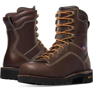 imageDanner 8 Quarry USA Waterproof Work Boots for Men  FullGrain Leather with GoreTex 3Density Cushion Footbed ampamp Traction Heel Outsole EH ResistantBrown