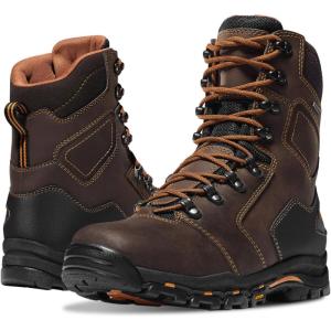 imageDanner Vicious 8 Composite Toe Work Boots for Men  FullGrain Leather with Breathable GoreTex Lining Speed Lace System ampamp Non Slip Heeled OutsoleBrown