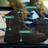 imageDanner Vital 8 Waterproof Hunting Boots for Men  AbrasionResistant Leather ampamp Textile Upper ShockAbsorbing Footbed ampamp Non Slip Traction OutsoleBrown