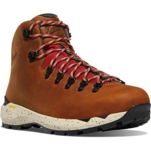 imageDanner Mens Mountain 600 Evo 45quot Waterproof Hiking BootMocha BrownRhodo Red