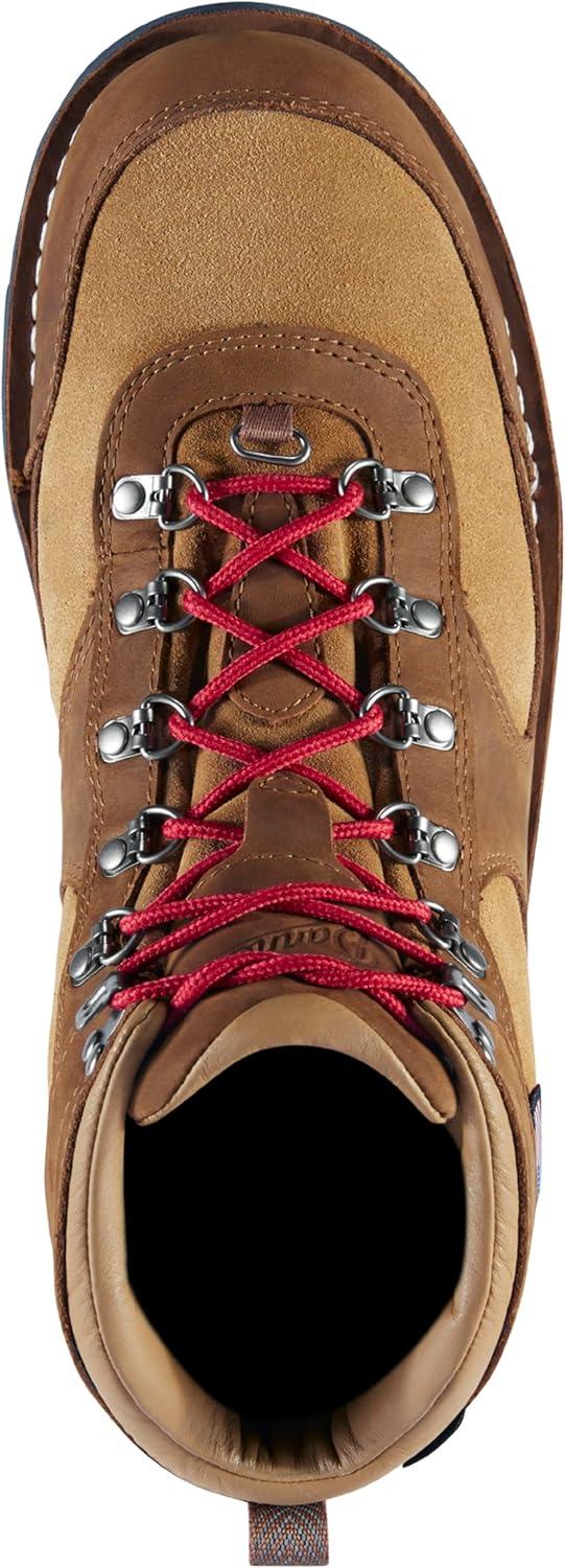 imageDanner Mens Cascade Crest 5quot GoreTex Hiking BootGrizzly BrownRhodo Red