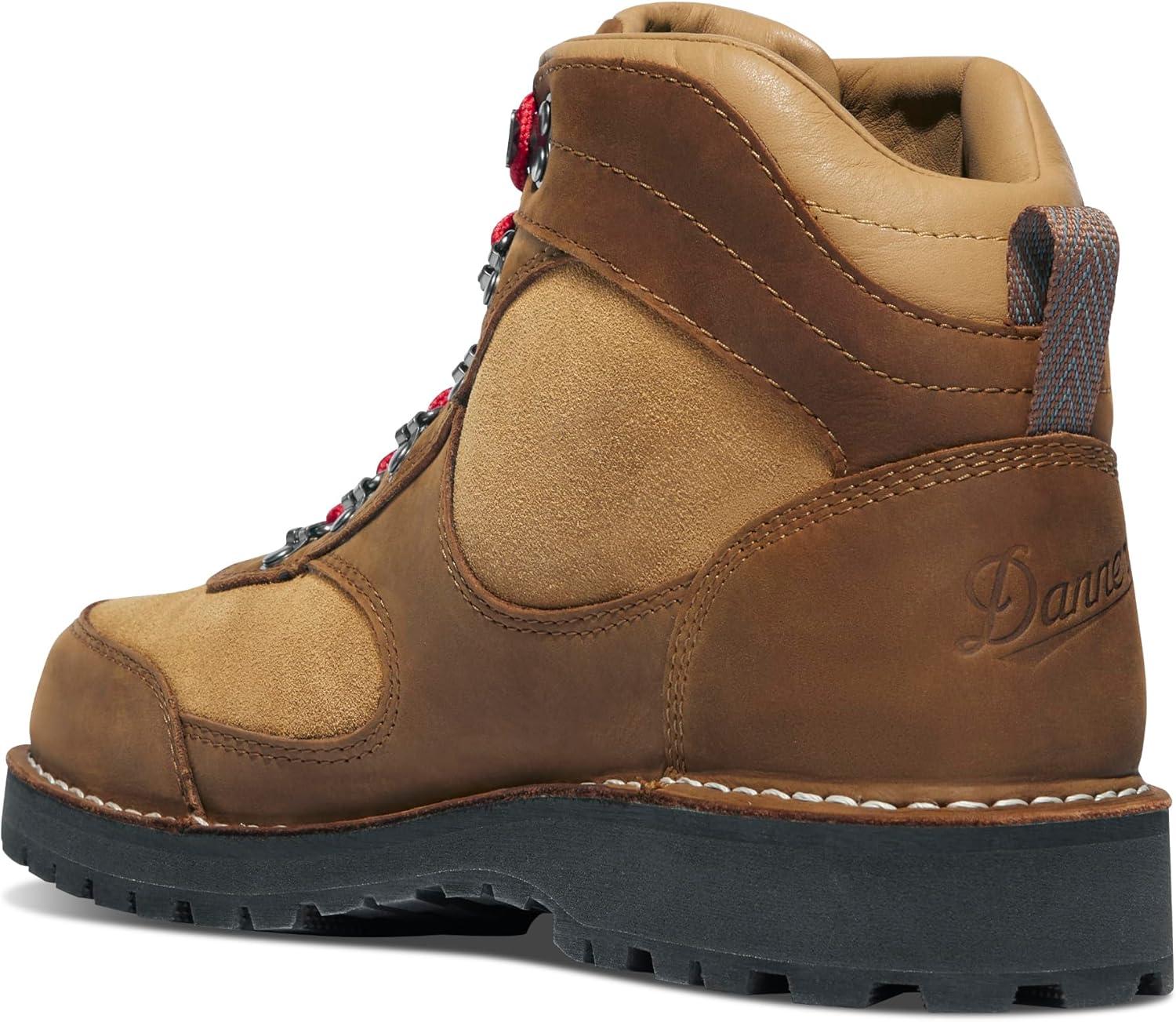 imageDanner Mens Cascade Crest 5quot GoreTex Hiking BootGrizzly BrownRhodo Red