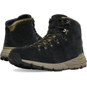 imageDanner Mountain 600 Leaf GoreTex Waterproof Hiking Boots for Men Made with FullGrain Leather with Breathable GoreTex Barrier and Traction OutsoleBlackKhaki