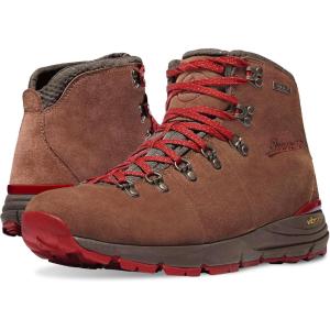 imageDanner Mountain 600 Leaf GoreTex Waterproof Hiking Boots for Men Made with FullGrain Leather with Breathable GoreTex Barrier and Traction OutsoleBrownRed
