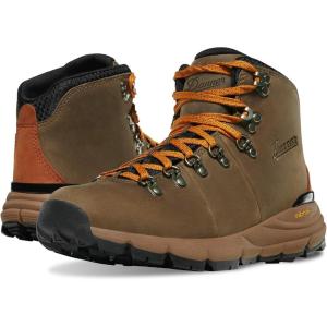 imageDanner Mountain 600 Leaf GoreTex Waterproof Hiking Boots for Men Made with FullGrain Leather with Breathable GoreTex Barrier and Traction OutsoleChocolate ChipGolden Oak