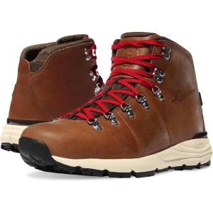 imageDanner Mountain 600 Leaf GoreTex Waterproof Hiking Boots for Men Made with FullGrain Leather with Breathable GoreTex Barrier and Traction OutsoleSaddle Tan